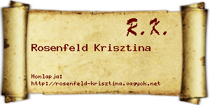 Rosenfeld Krisztina névjegykártya